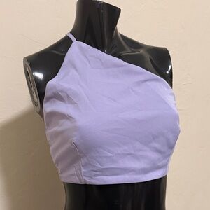 Nasty Gal Light Purple Asymmetric Crop Top